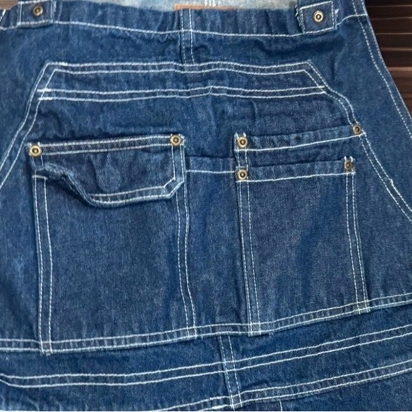 Wolverine Men's Dark Wash Denim Carpenter Bib Overalls Size Large 34 - Picture 5 of 9